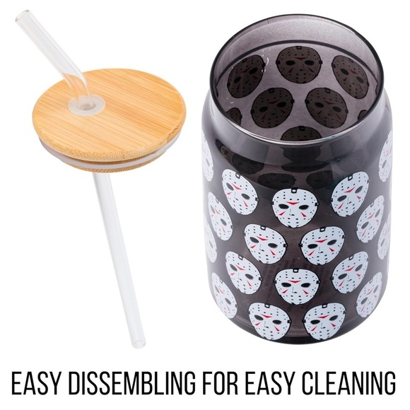 Friday The 13th - Silver Buffalo - Jason Vorhees Glass Jar Tumbler - BNIB - Picture 9 of 12